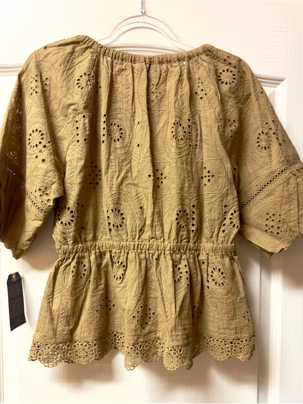 Democracy Eyelet Peplum Blouse, PM - Picture 5 of 6